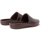 Mulo - Shearling-Lined Suede Slippers - Brown