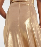Norma Kamali Grace high-rise lamé maxi skirt
