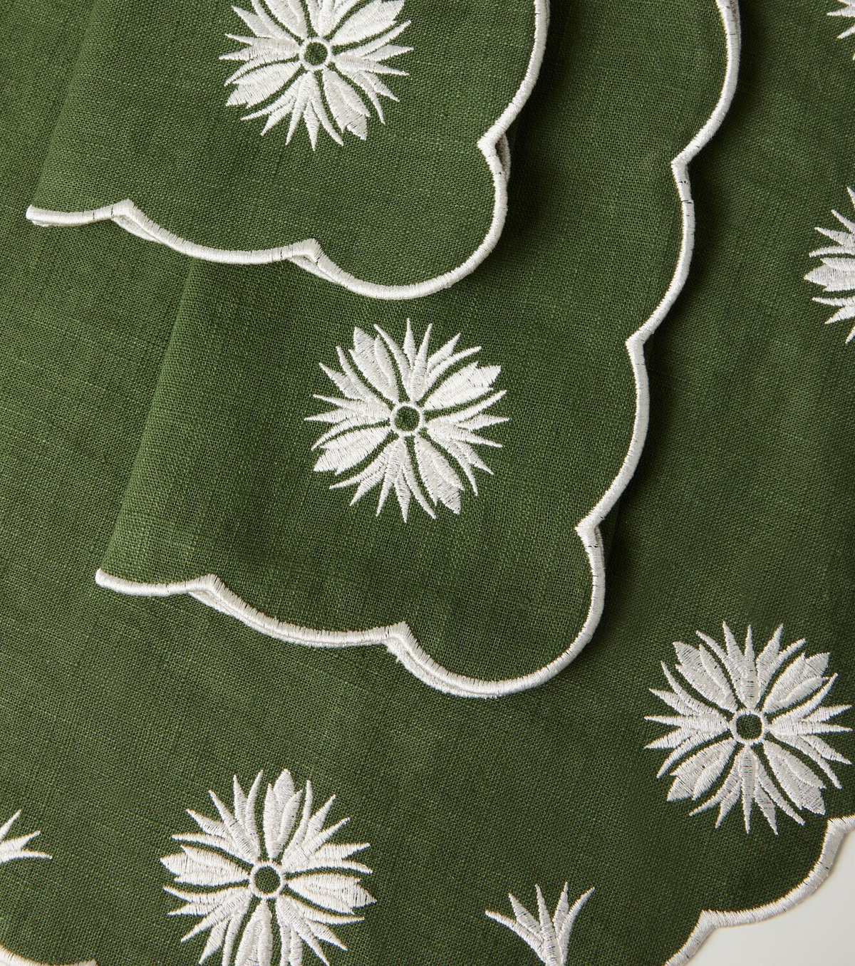 Cabana Olive set of 2 linen and cotton napkins