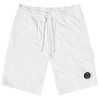 C.P. Company Men's Pocket Lens Sweat Short in Gauze White