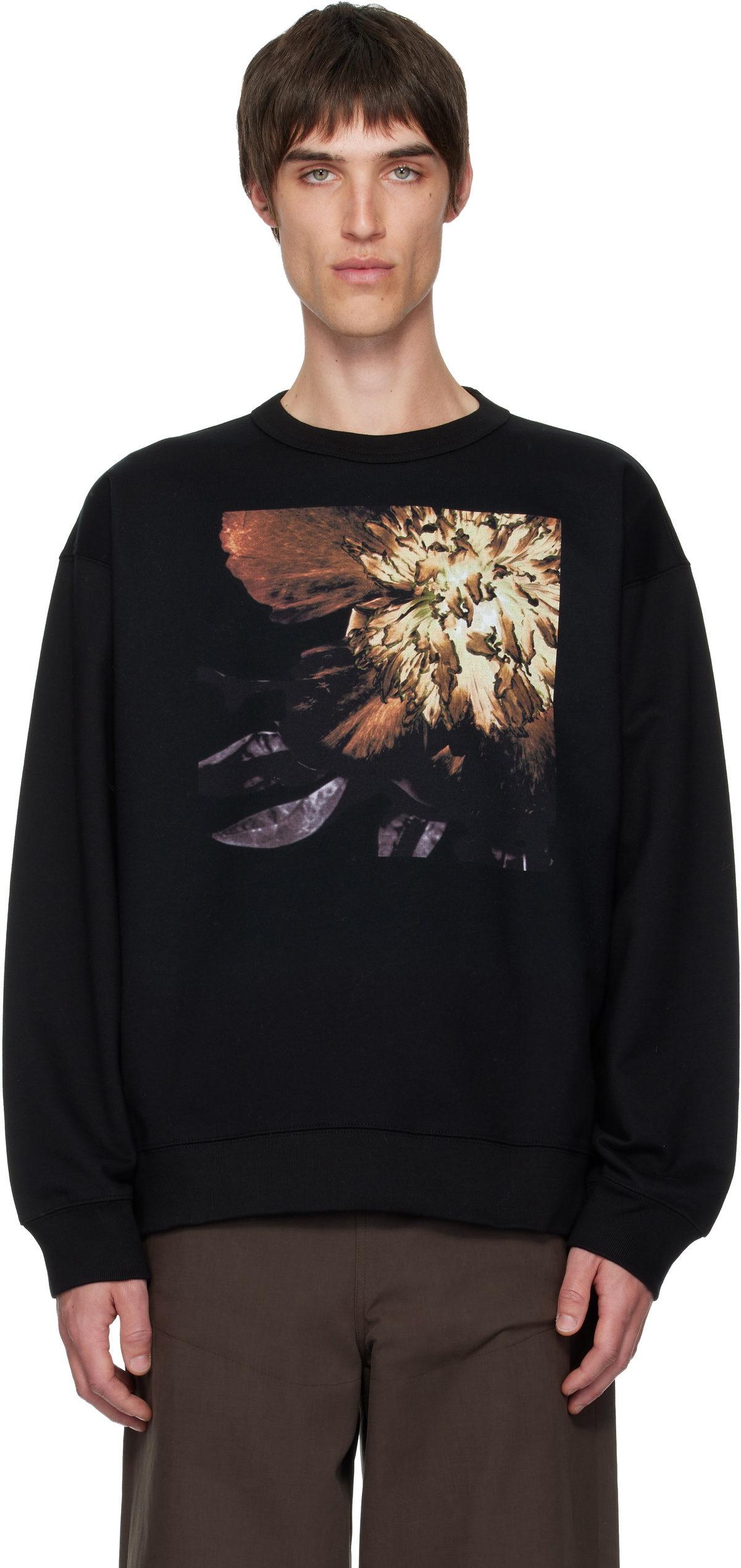 トップス Dries van noten 2020ss MIKA NINAGAWA Dries Van Noten Black Mika Ninagawa Edition Hoxto Sweatshirt Dries
