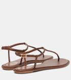 Rene Caovilla Diana embellished satin thong sandals