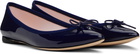 Repetto Navy Brigitte Pointy Toe Ballerina Flats