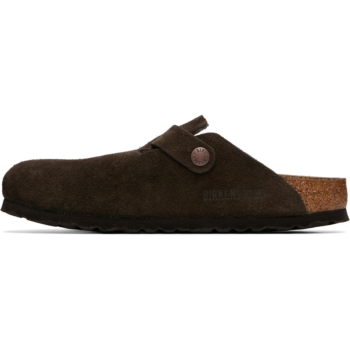 Birkenstock Brown Narrow Boston Soft Footbed Suede Leather Loafers