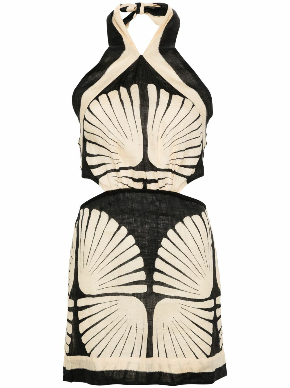 Johanna Ortiz Neutral River Ritual Linen Mini Dress Johanna Ortiz