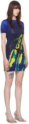 Louisa Ballou Blue O-Ring Minidress