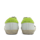 Golden Goose Men's Super-Star Leather Sneakers in White/Ice/Lime Green