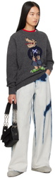 Charles Jeffrey LOVERBOY Gray Scots Wolf Sweater