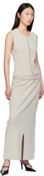 LE17SEPTEMBRE Gray String Straight Knit Maxi Skirt