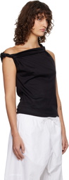 Róhe Black Sculptural Cotton Silk Top