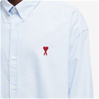 AMI Paris Men's Button Down Logo Oxford Shirt in Sky Blue