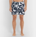 Club Monaco - Bo Wave Mid-Length Printed Swim Shorts - Navy