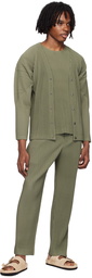 HOMME PLISSÉ ISSEY MIYAKE Green Color Pleats Trousers