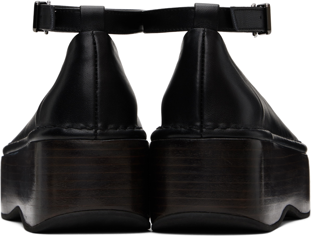 AMOMENTO Black Platform Flats