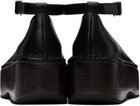 AMOMENTO Black Platform Flats