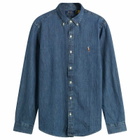 Polo Ralph Lauren Men's Button Down Denim Shirt in Blue Denim