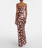Rabanne Chain-detail floral silk maxi skirt