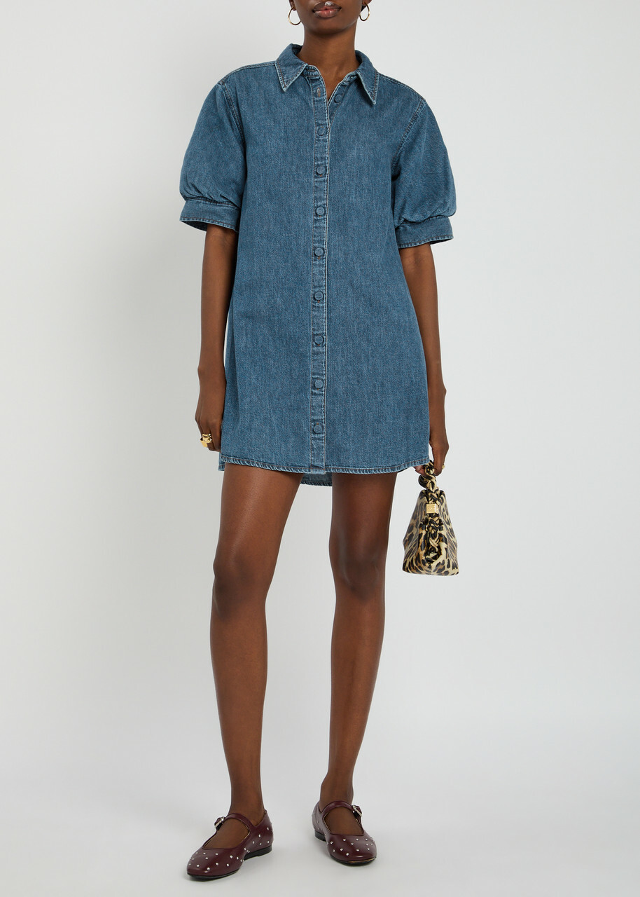 frame denim mini dress Frame Sleeveless Denim Mini Dress