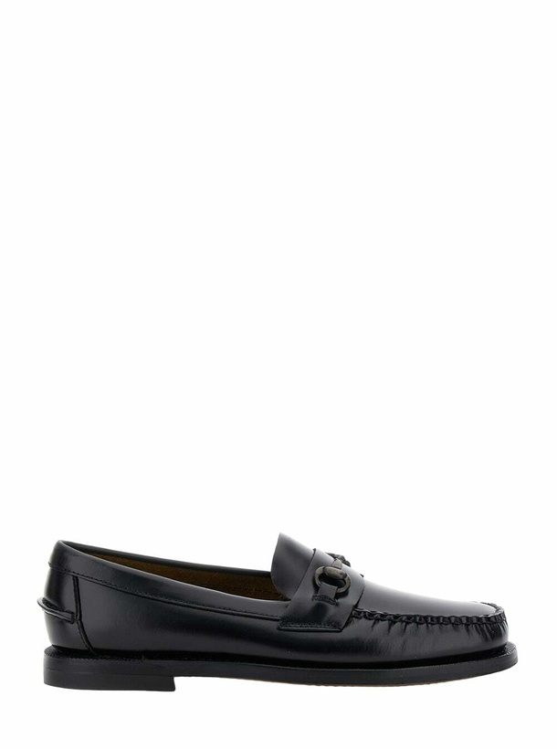 Photo: Sebago joe Black Pull-on Loafers With Horsebit Detail In Leather Man
