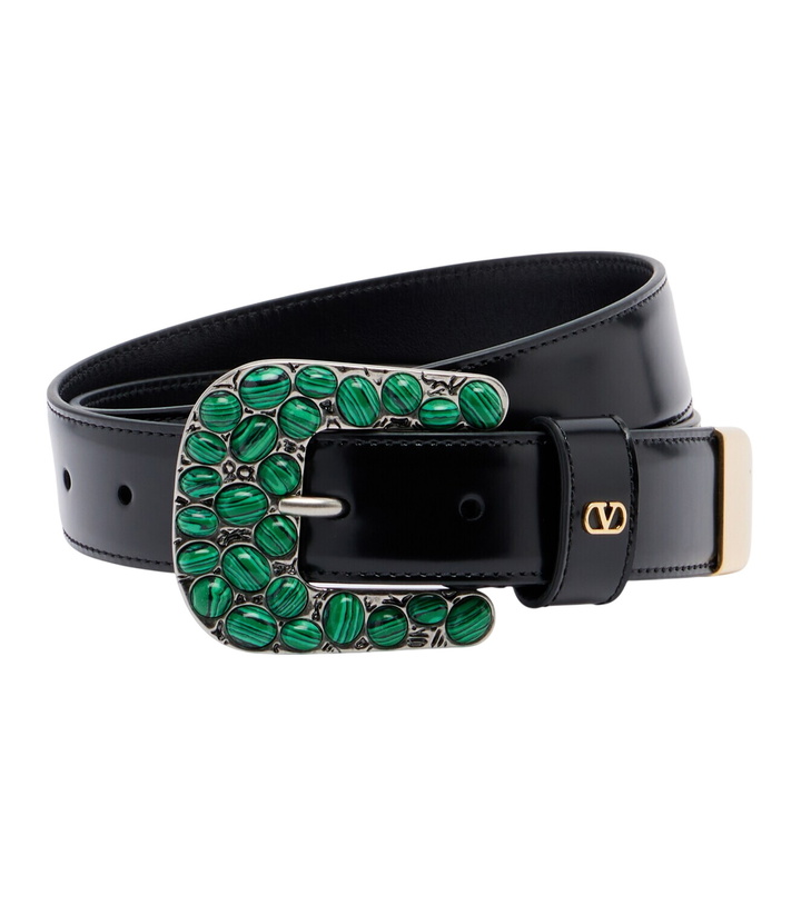 Photo: Valentino Garavani VLogo embellished leather belt