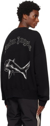 Palm Angels Black Split Shark Sweatshirt