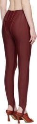 Mugler SSENSE Exclusive Burgundy Corseted Leggings