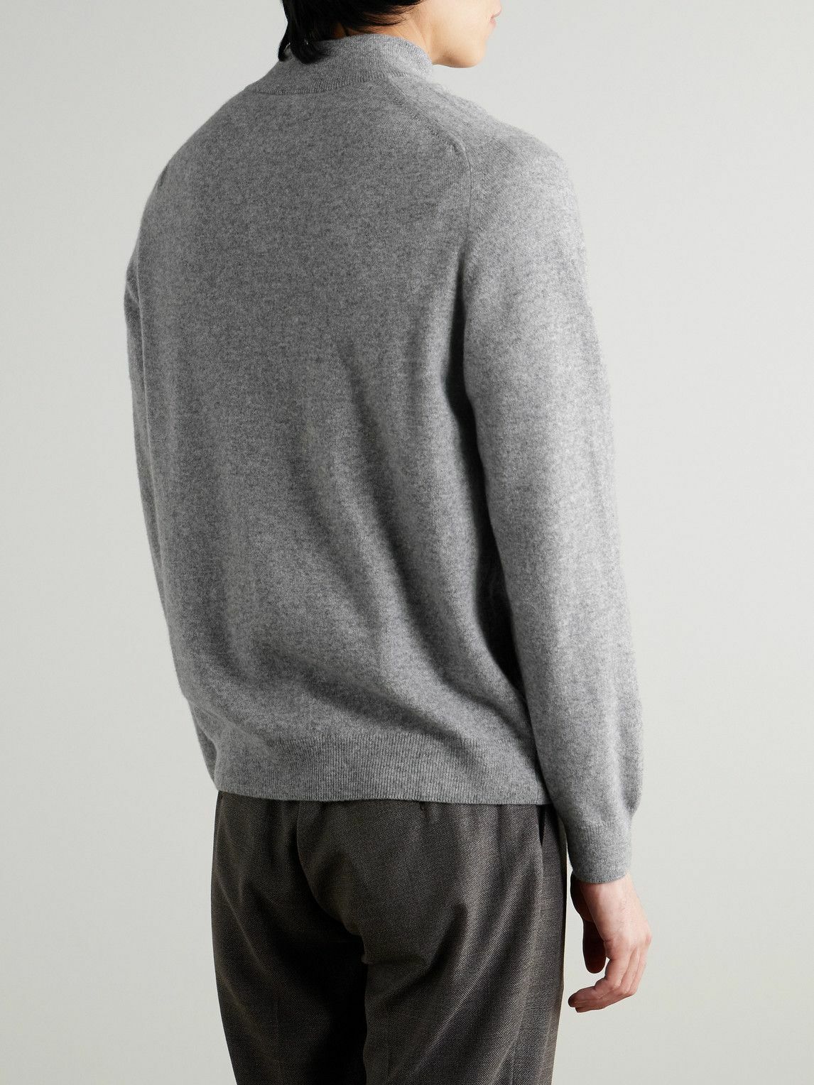 Sunspel - Cashmere Half-Zip Sweater - Gray