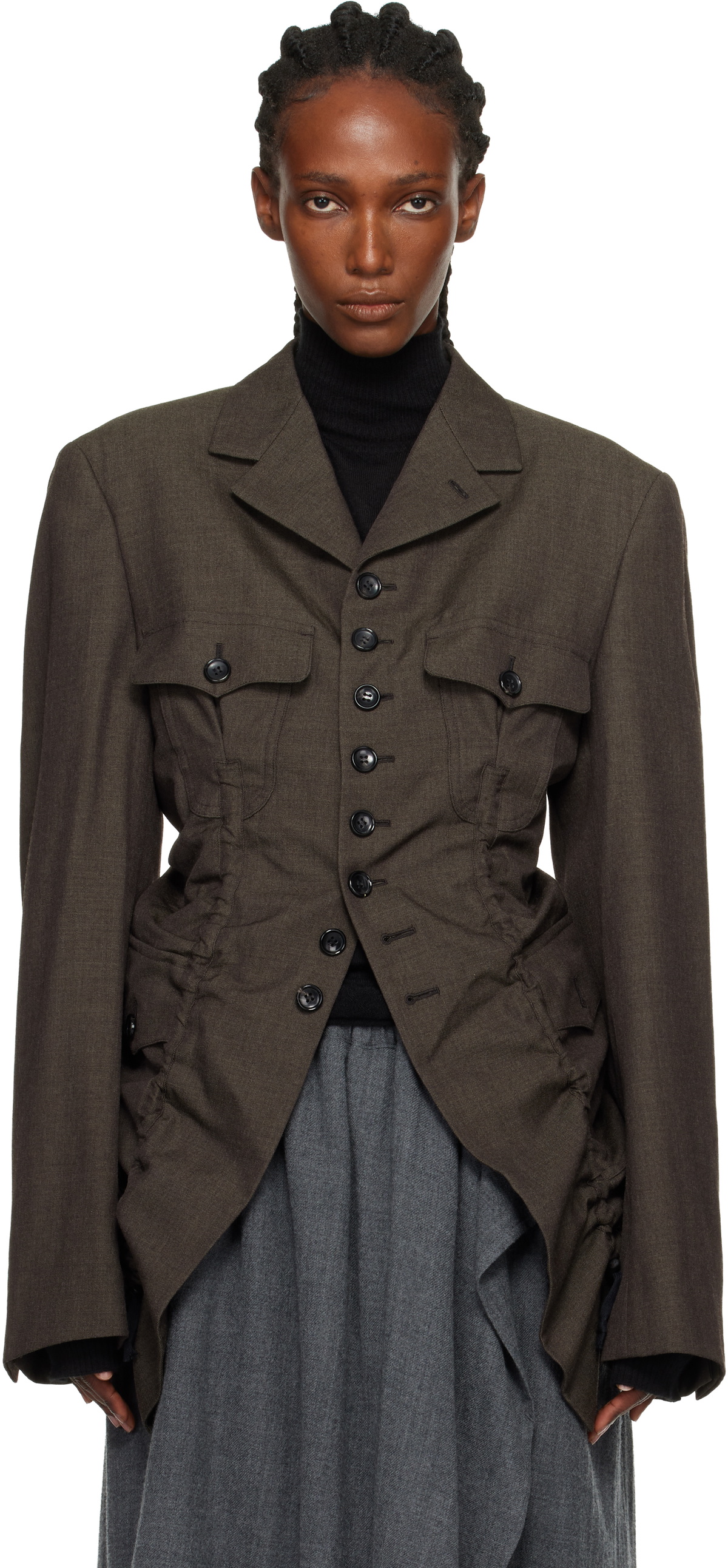 Comme des Garçons Homme Plus Khaki Wool Top Gabardine Medium Blazer