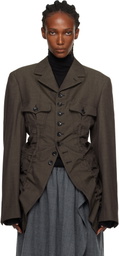 Comme des Garçons Homme Plus Khaki Wool Top Gabardine Medium Blazer