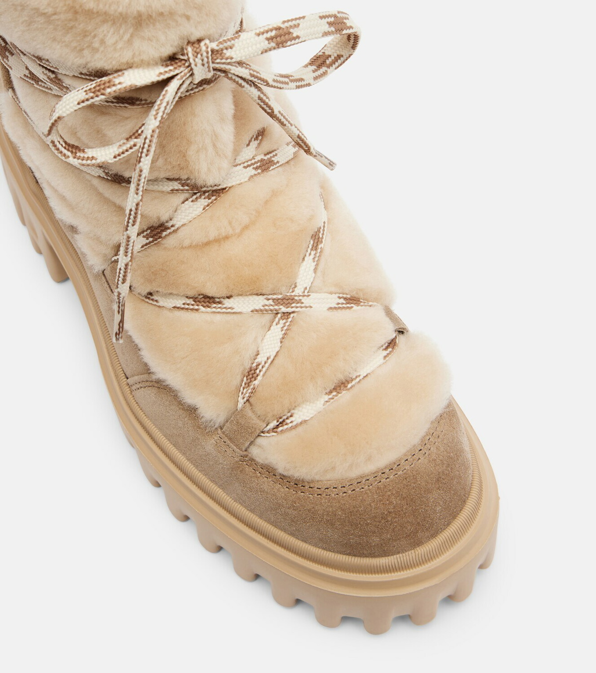 Hogan Shearling and suede ankle boots