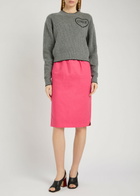Chloe Logo Embroidered Wool and Cashmere-blend Jumper Grey