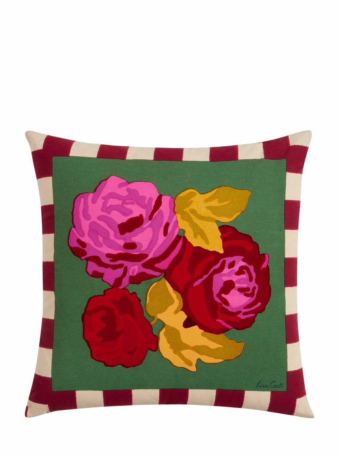 LISA CORTI Nizam Stripes Green Cushion