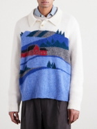 Corridor - Hart Jacquard-Knit Alpaca-Blend Polo Sweater - Neutrals