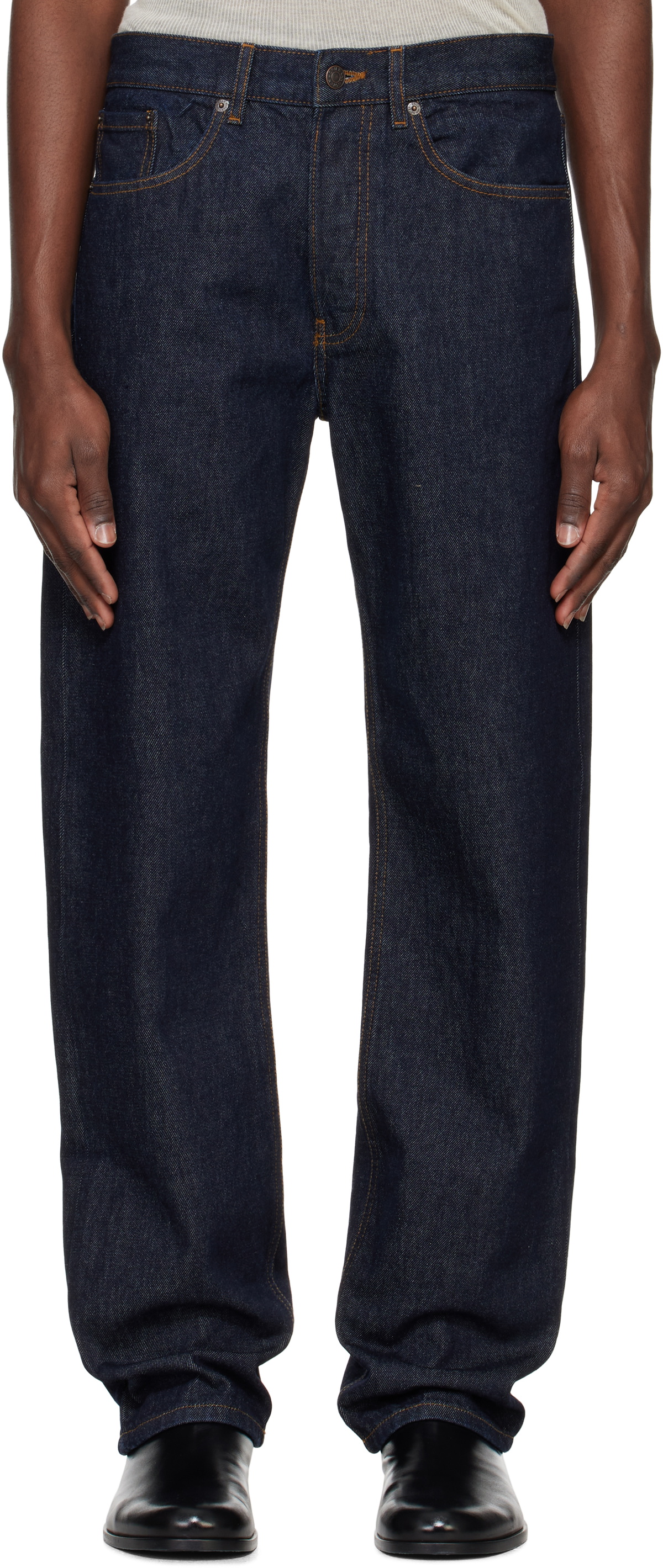 Dries Van Noten Men's Jeans Pine Blue