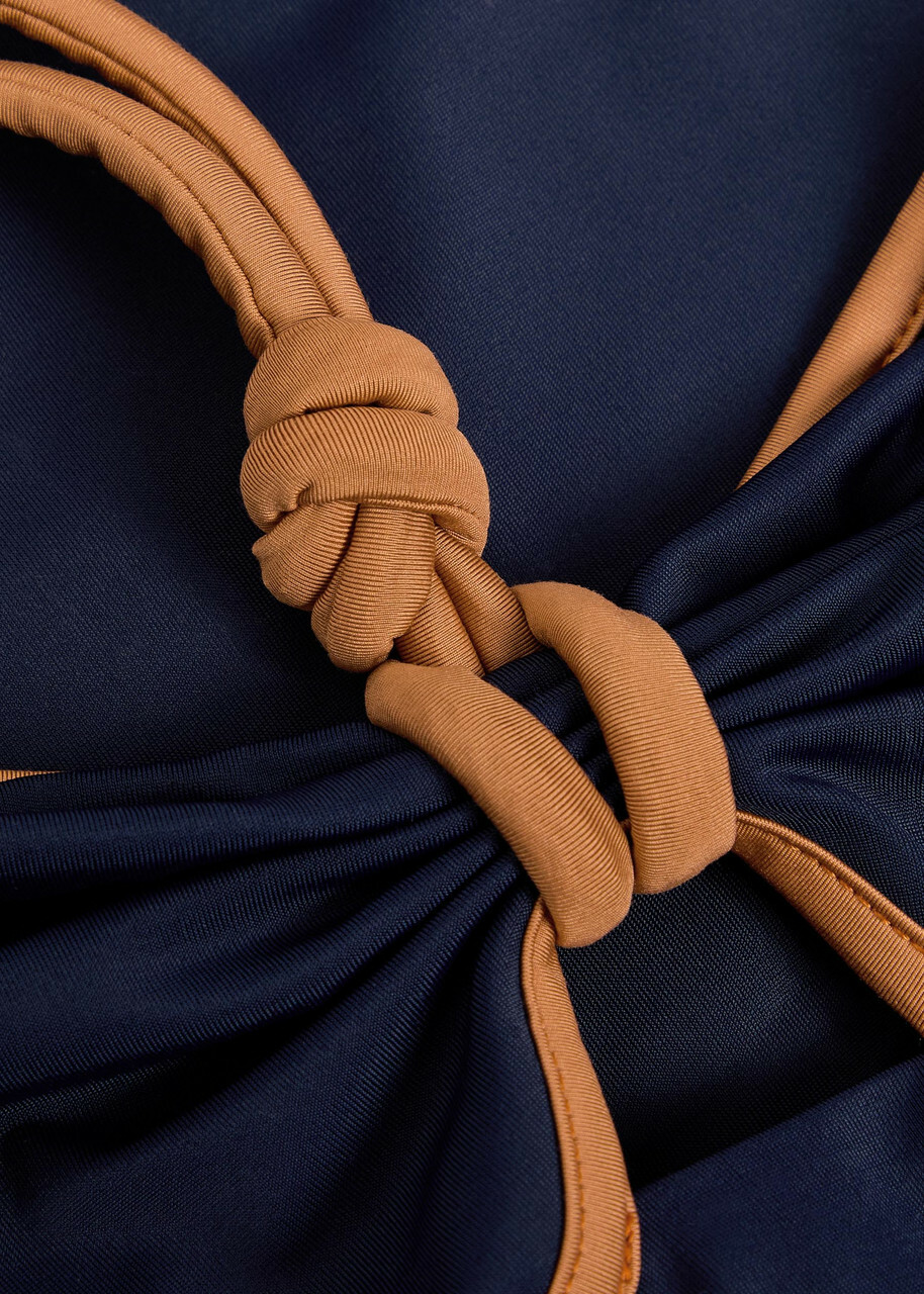 Johanna Ortiz Salt and Saddle Halterneck Swimsuit Navy