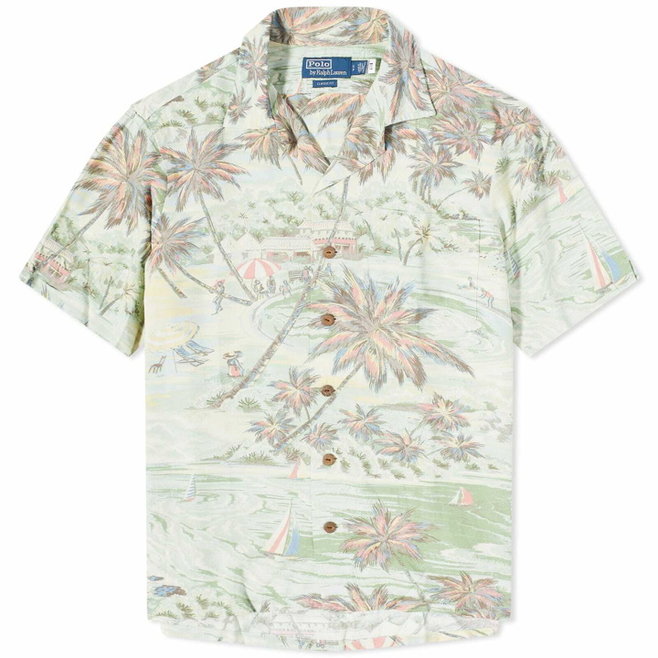 Photo: Polo Ralph Lauren Men's Palm Print Vacation Shirt in Hawaiian Beach Bazaar