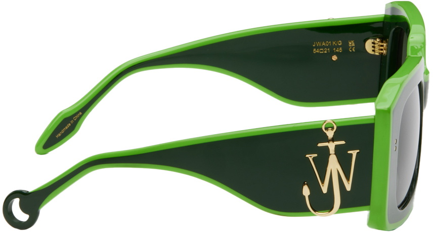 JW Anderson SSENSE Exclusive Green Bumper Sunglasses