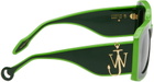 JW Anderson SSENSE Exclusive Green Bumper Sunglasses