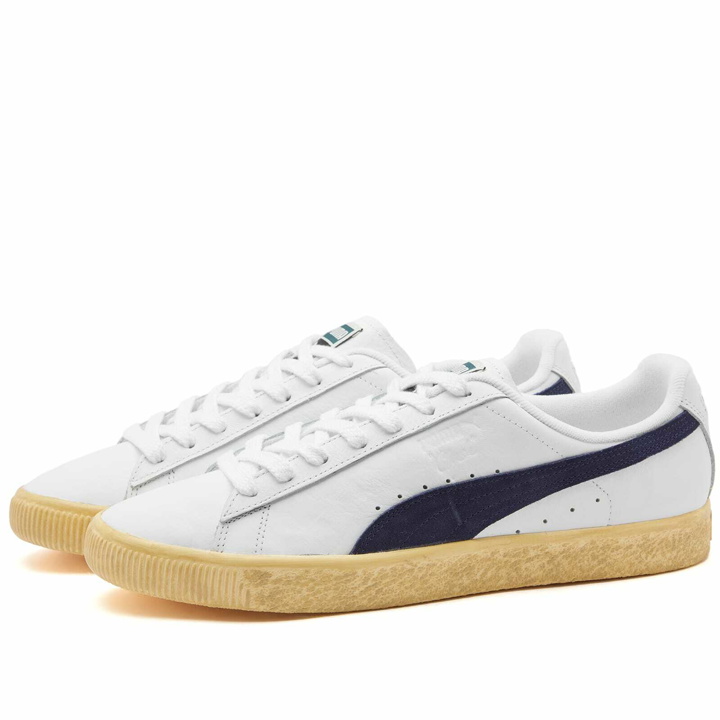 Photo: Puma Men's Clyde Vintage Sneakers in Puma White/Puma Navy