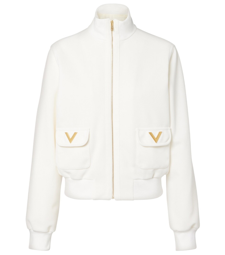 Photo: Valentino Logo jersey zip-up sweatshirt