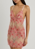 Fleur OF England Rosa Embroidered Tulle Chemise Pink
