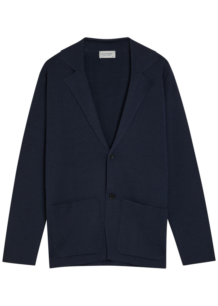 John Smedley Narah Merino Wool Cardigan Navy