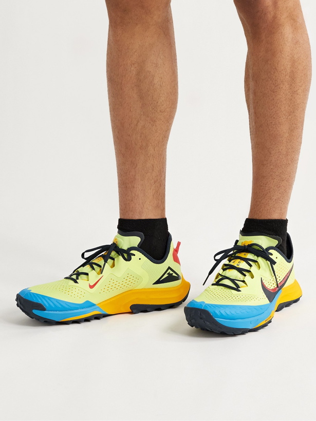Photo: NIKE RUNNING - Air Zoom Terra Kiger 7 Mesh Running Sneakers - Yellow - US 9.5