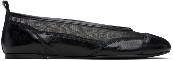 Photo: Paloma Wool Black Pili Mesh Ballerina Flats