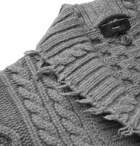 Alanui - Fringed Cable-Knit Cashmere and Wool-Blend Cardigan - Gray