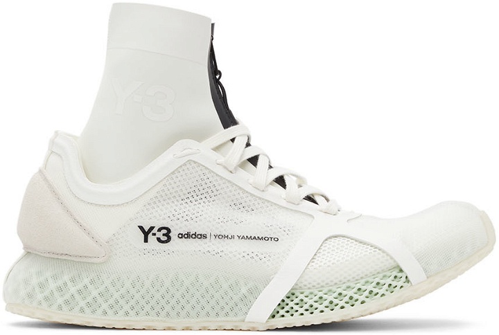Photo: Y-3 White Mesh Runner 4D Low Sneakers