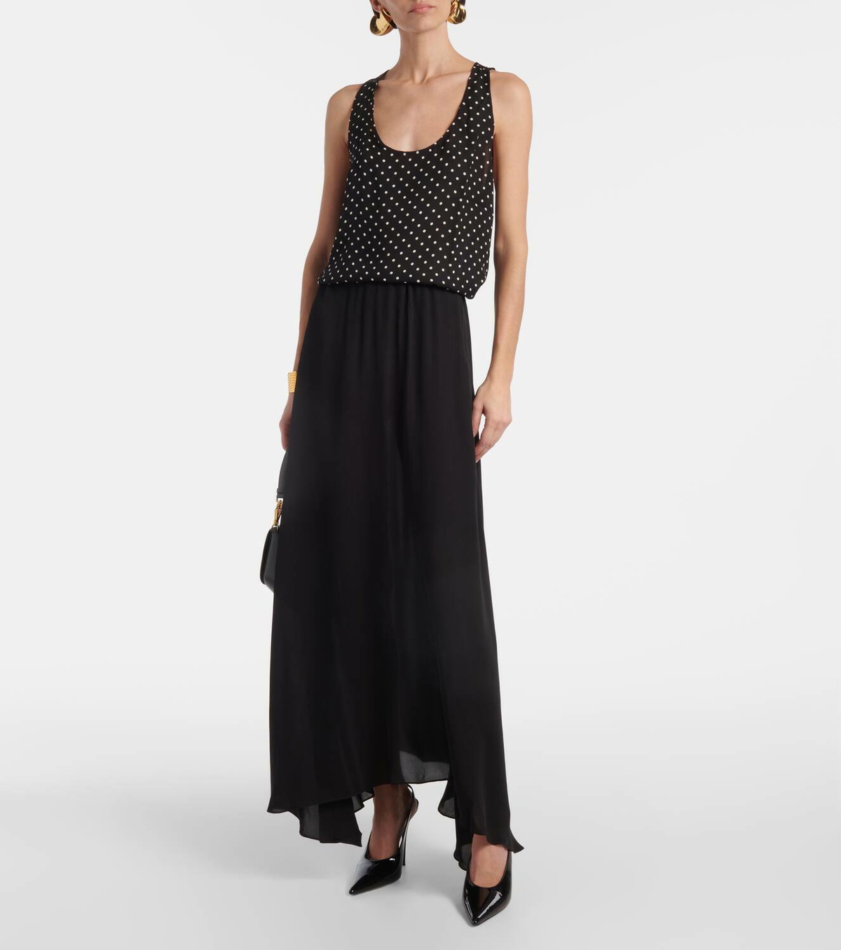 Wardrobe.NYC Polka-dot silk tank top