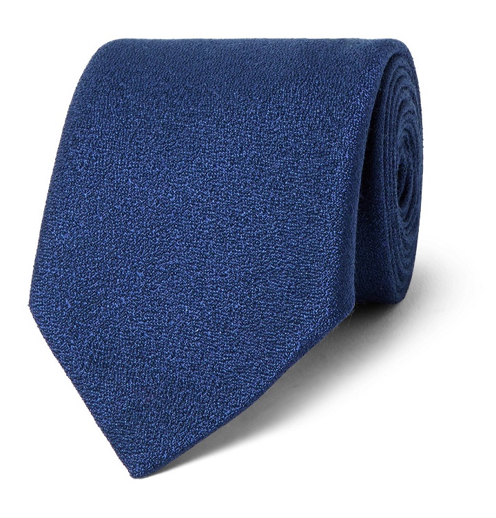 Photo: CHARVET - 8.5cm Silk and Wool-Blend Tie - Blue