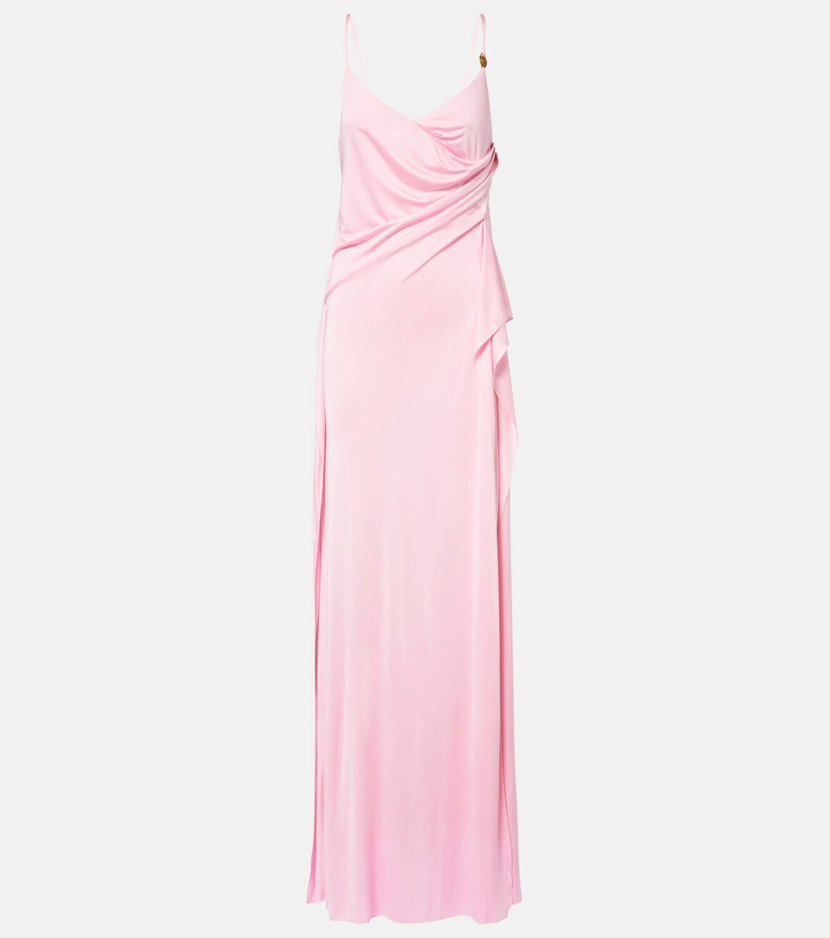 Versace Medusa gathered jersey gown