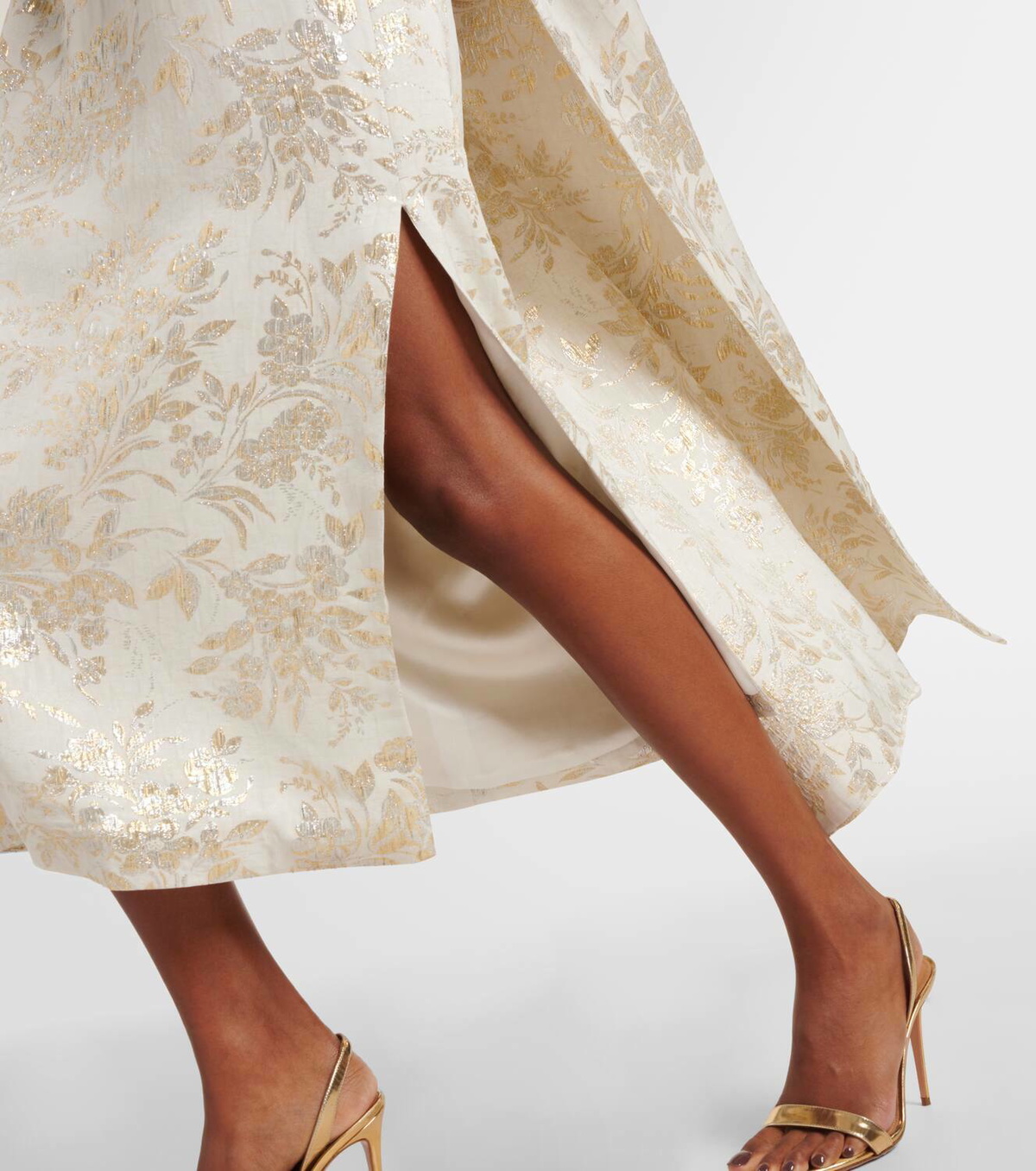 Markarian Felice floral caped jacquard midi dress